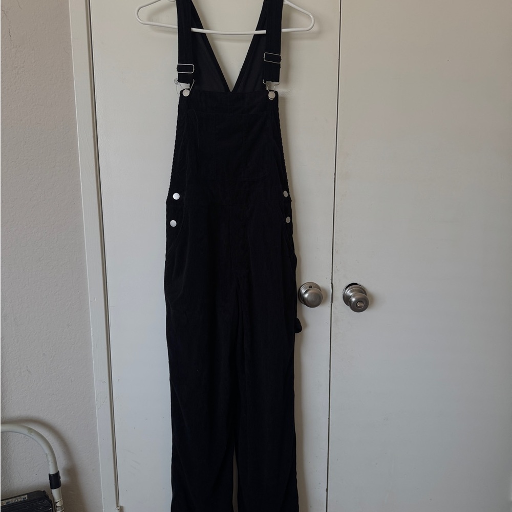 Black Overalls with Silver Buttons